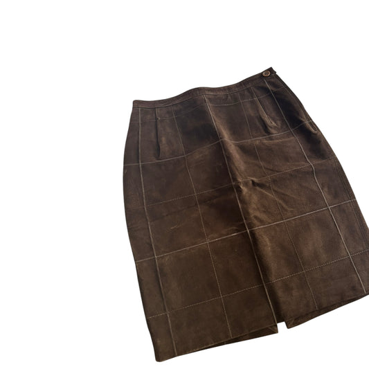 Vintage brown suede mini skirt / IT42 / S
