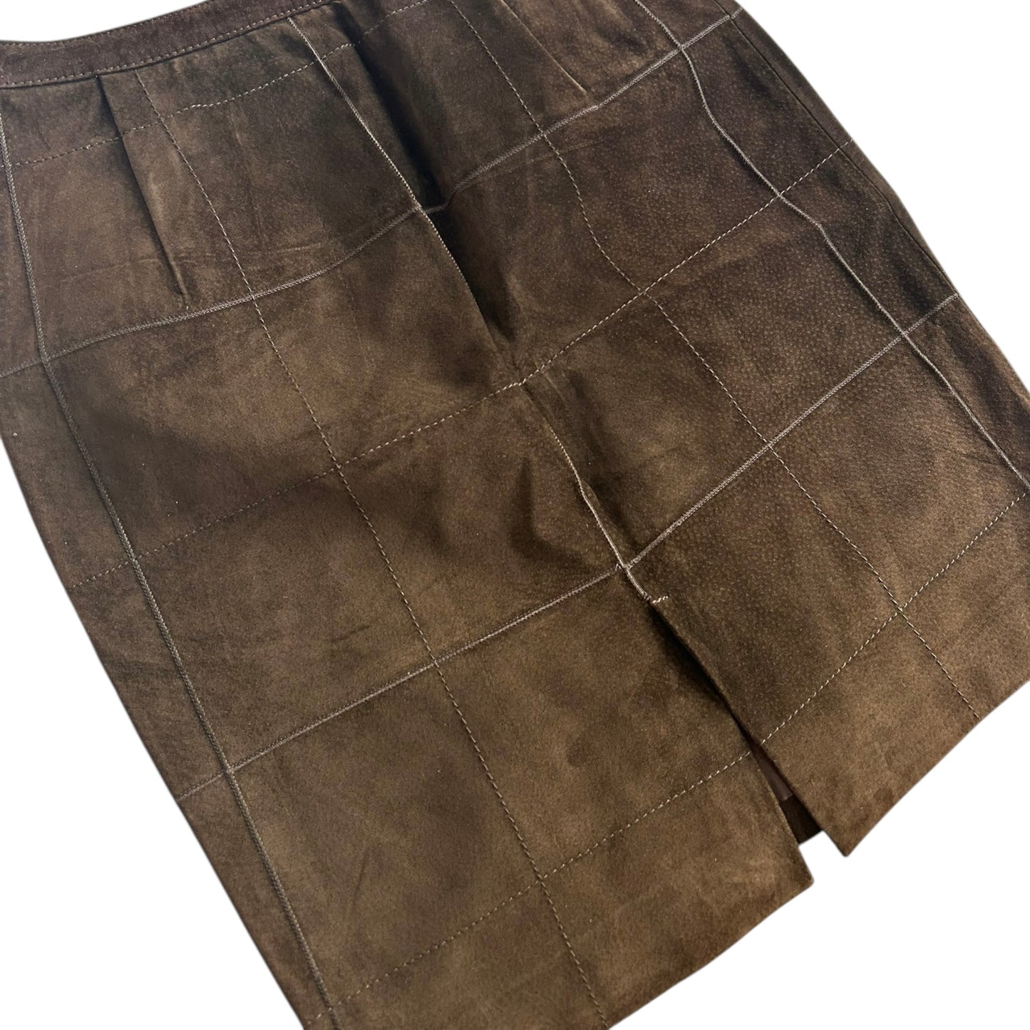 Vintage brown suede mini skirt / IT42 / S