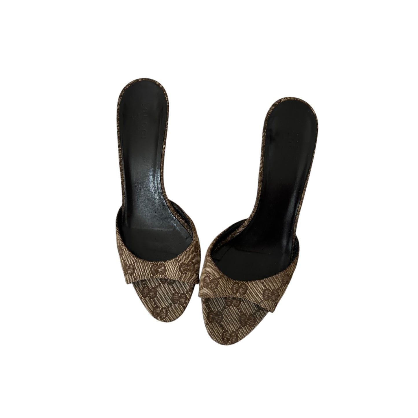 Vintage Gucci by Tom Ford monogram GG bamboo mule heels / 36