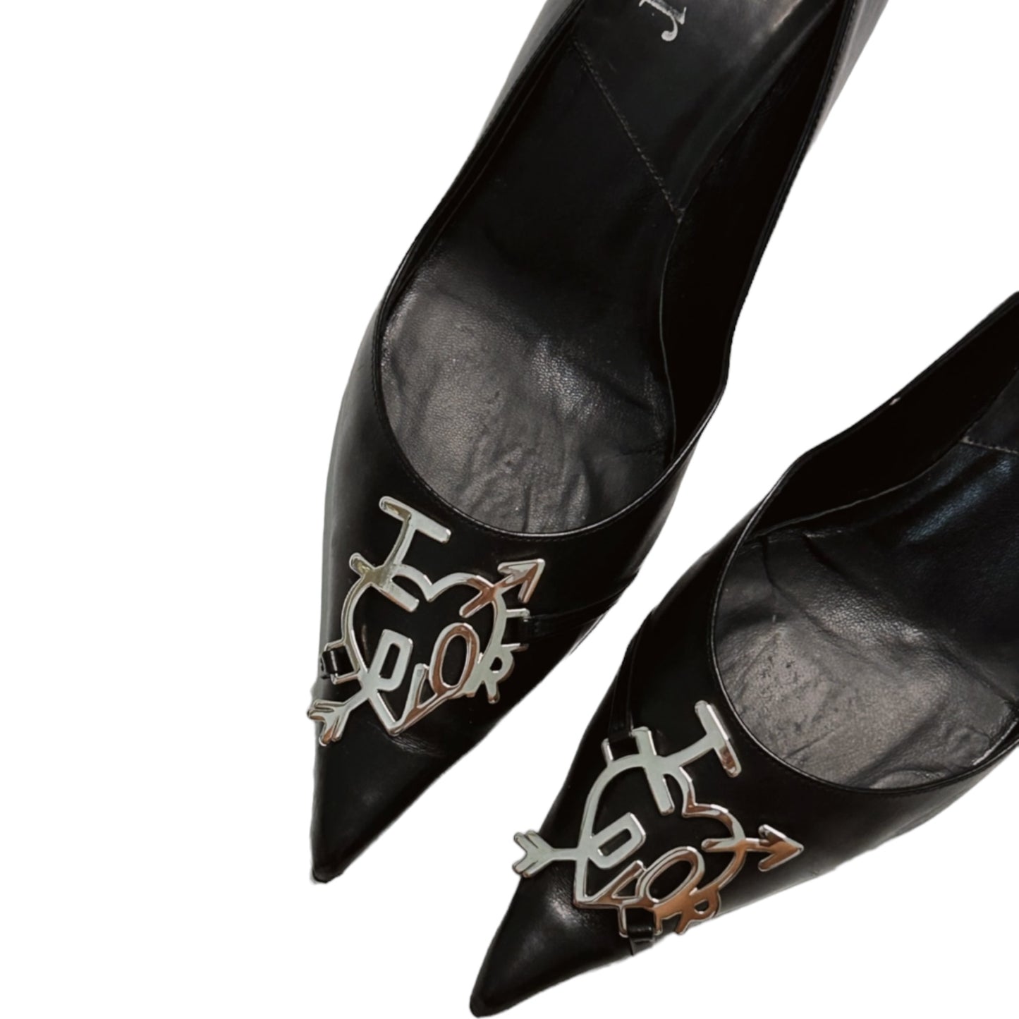 Vintage “I love Dior” by John Galliano 2004 black leather heels/37.5