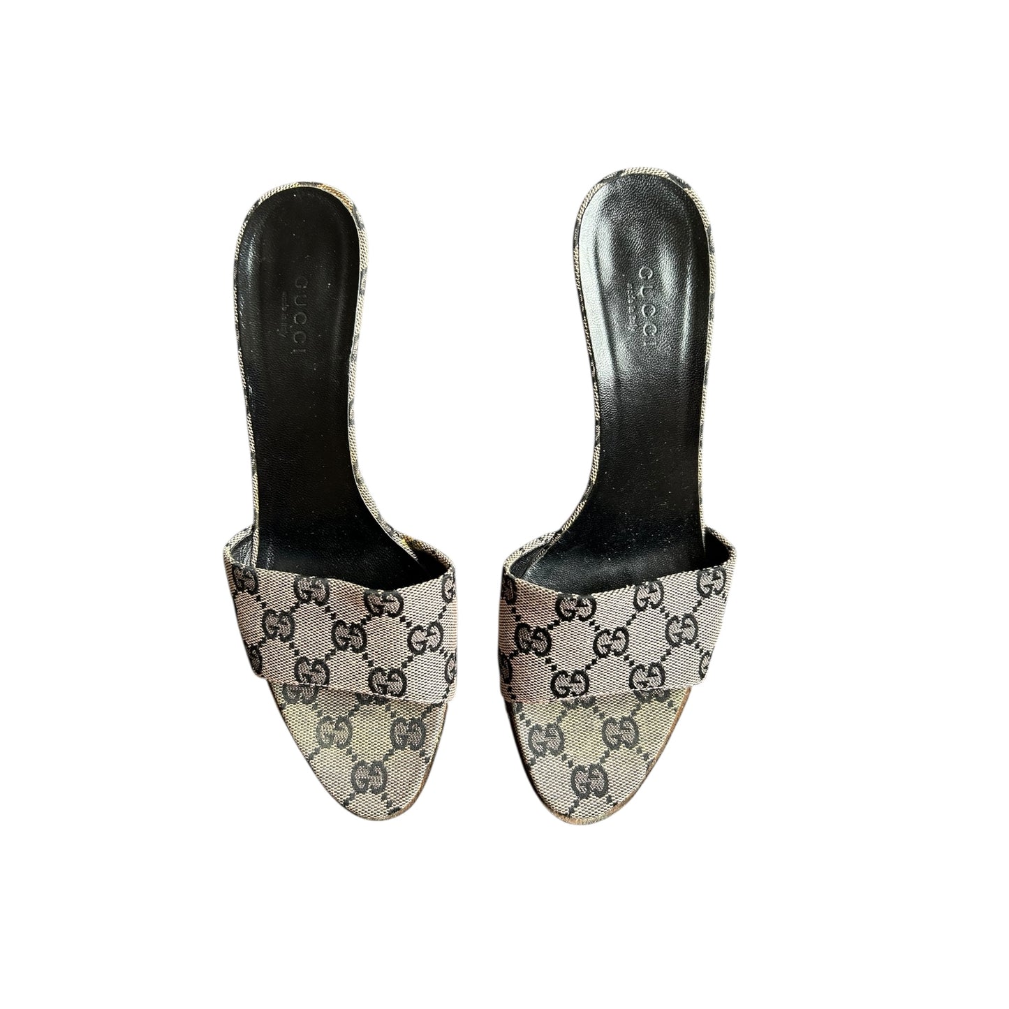 Vintage Gucci by Tom Ford monogram GG mule heels/ 37.5
