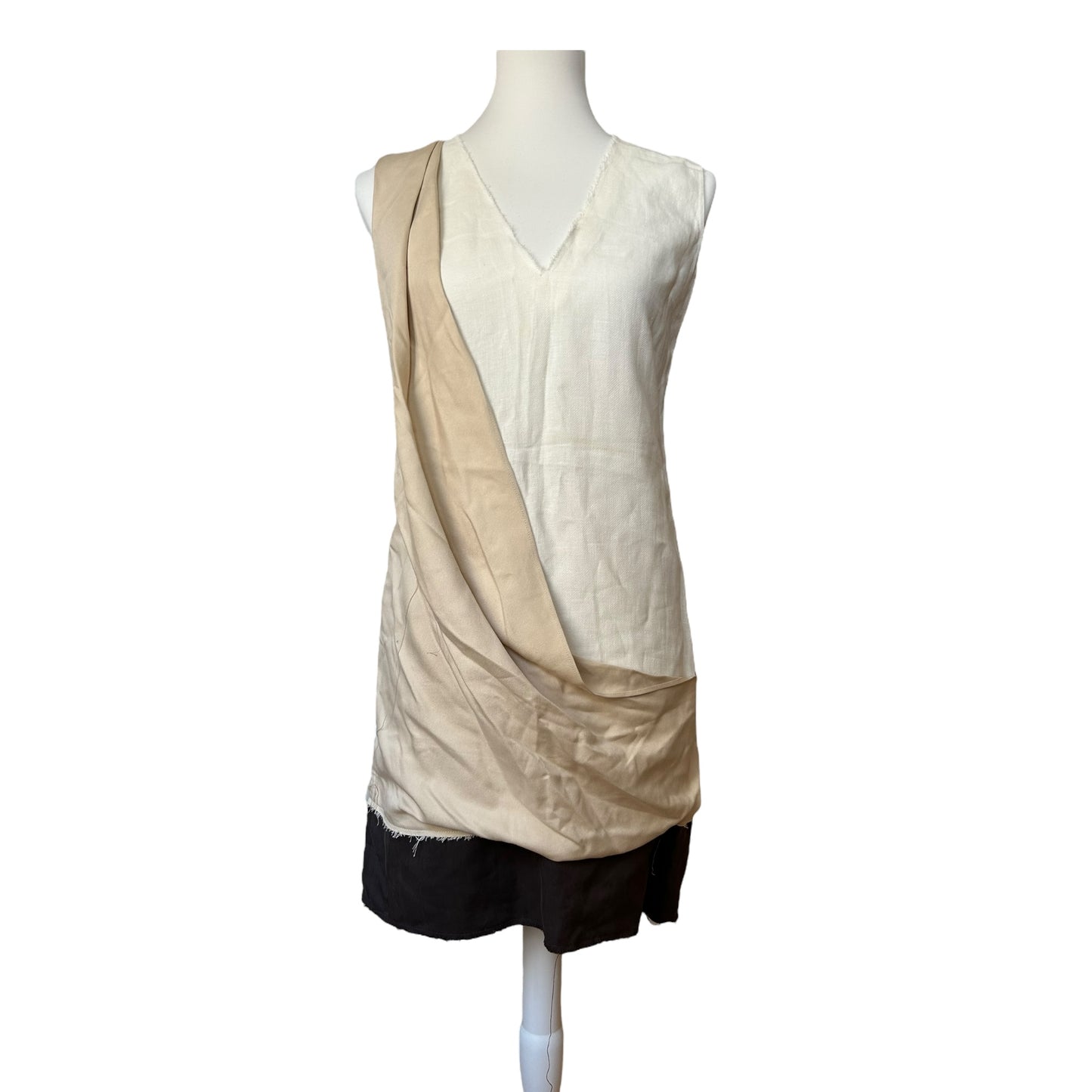 Fendi multicolored linen-silk blend mini dress / IT40 / S