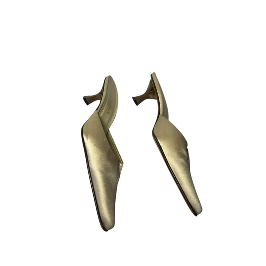 Vintage Prada ivory satin mule heels / 37