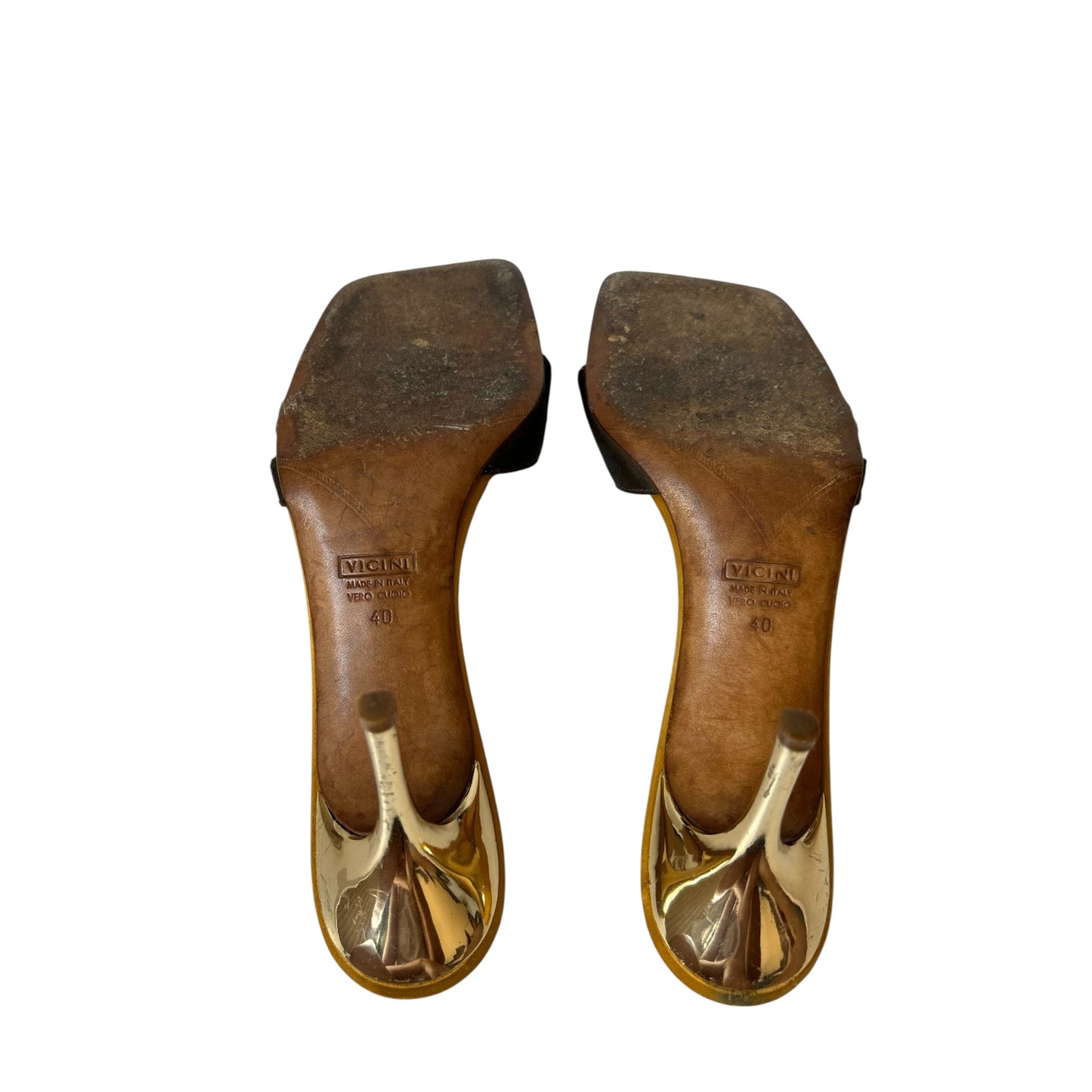 Vintage Giuseppe Zanotti rare snake gold mule heels / 40