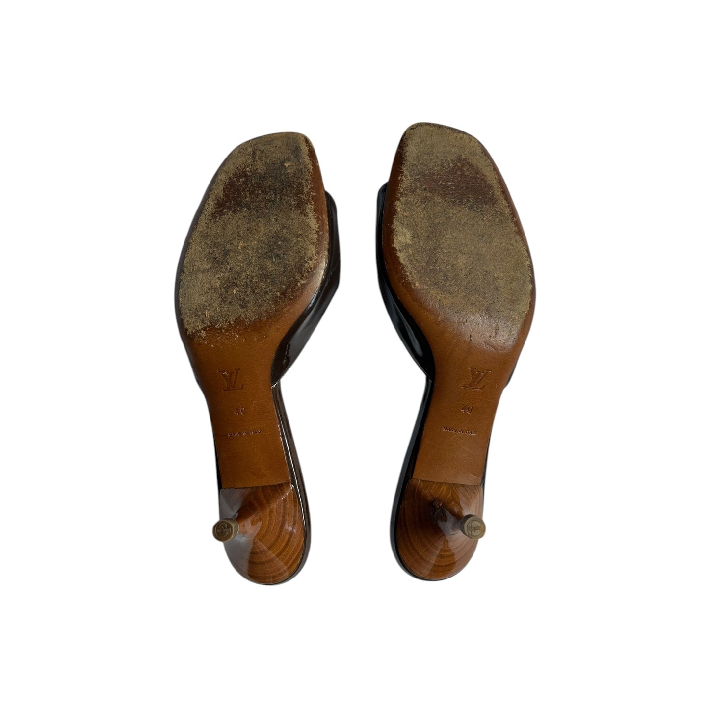 Vintage Louis Vuitton bow tie brown mules / 40