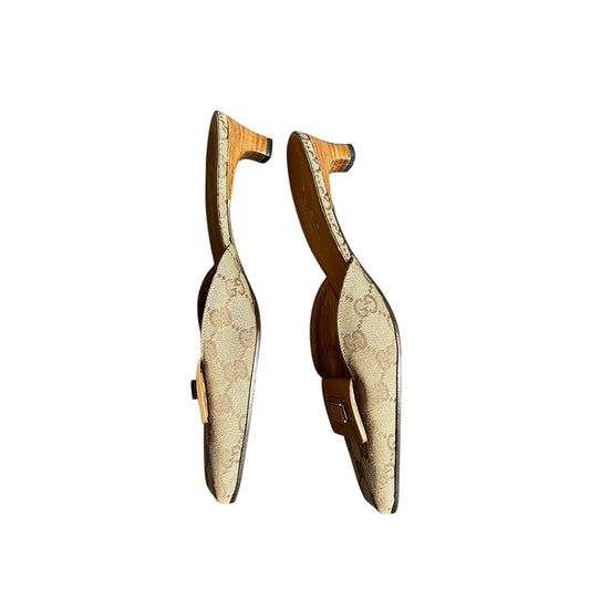Vintage Gucci GG monogram mule heels / 36