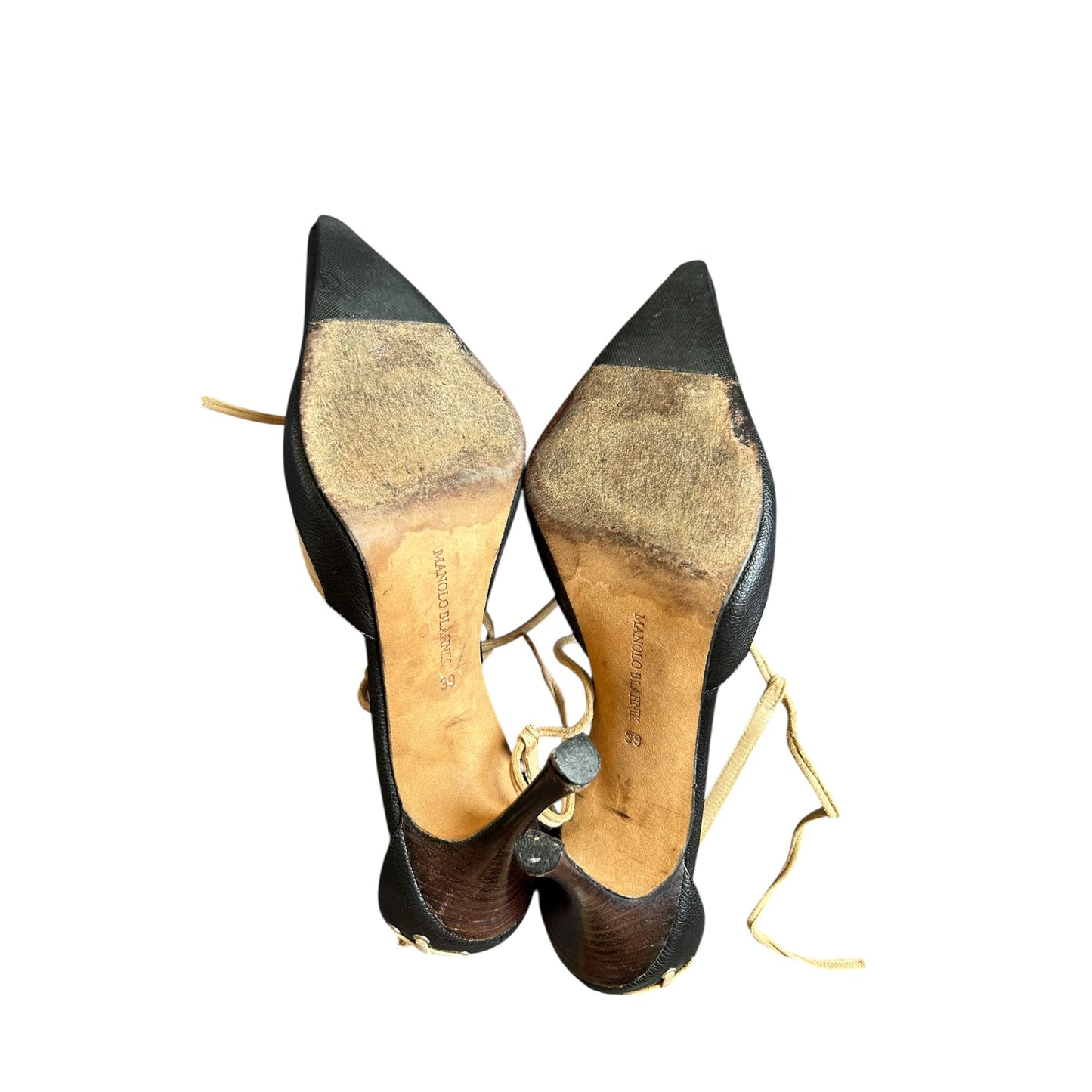 Vintage Manolo Blahnik lace up heels / 39