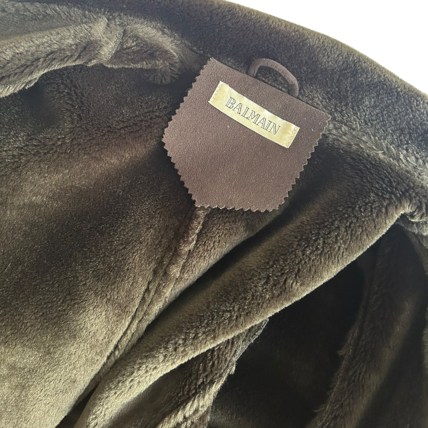 Vintage Balmain faux fur brown coat/ IT40 / S
