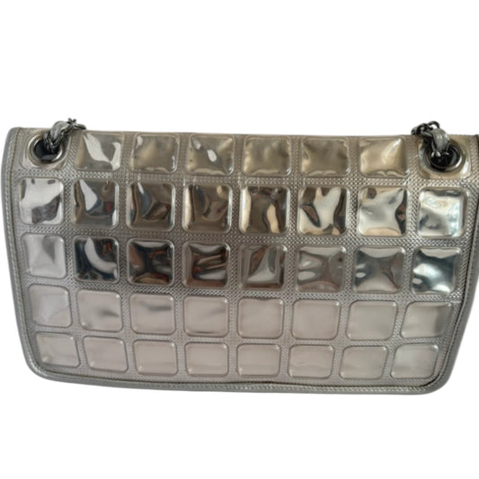Chanel Ice Cube Limited Edition Classic Flap bag in metallic silver PVC and leather
