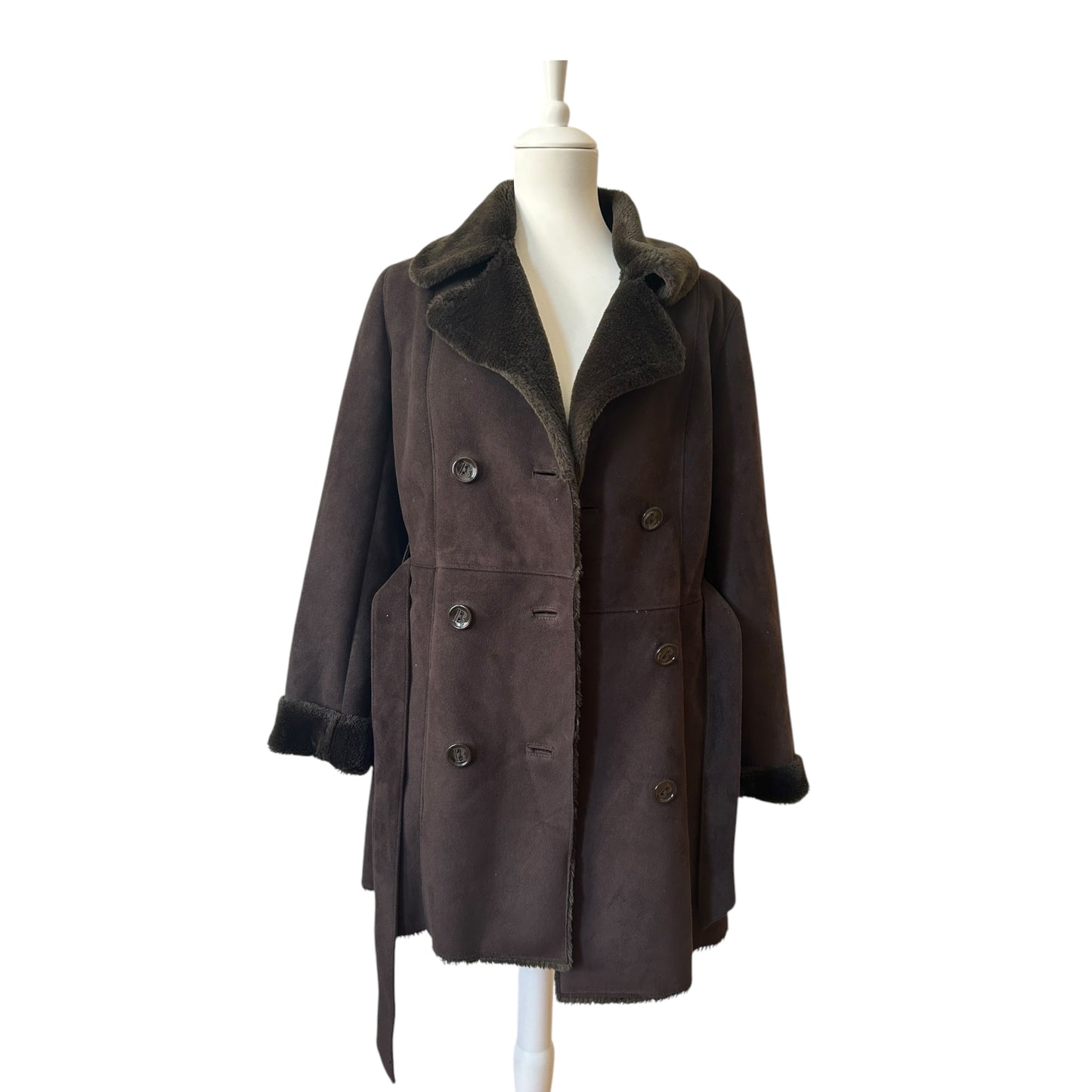 Vintage Balmain faux fur brown coat/ IT40 / S
