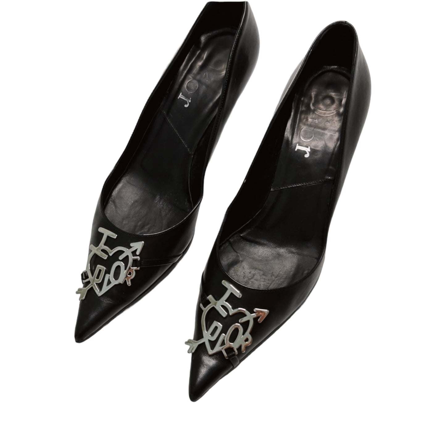 Vintage “I love Dior” by John Galliano 2004 black leather heels/37.5