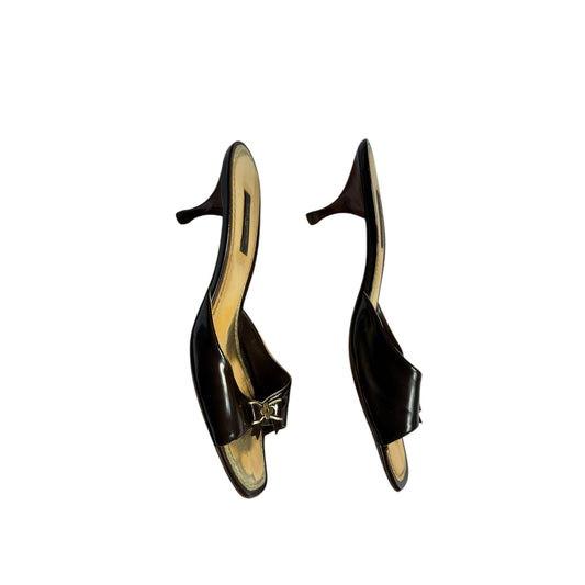 Vintage Louis Vuitton bow tie brown mules / 40