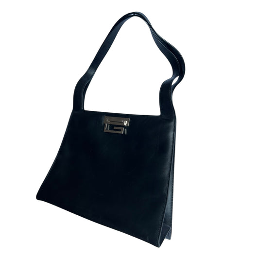 Vintage Gucci by Tom Ford interlocking black leather shoulder bag