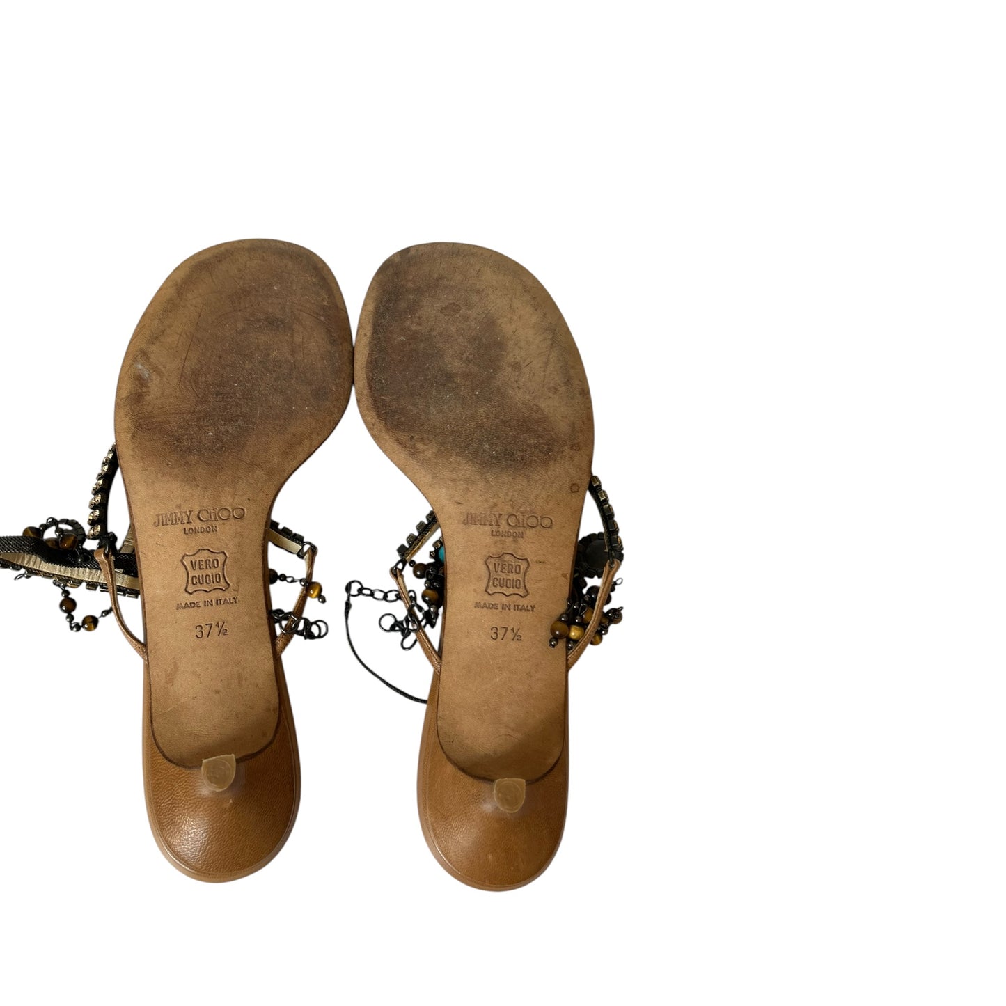 Vintage rare Jimmy Choo brown embellished mules / 37.5