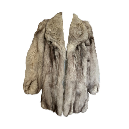 Vintage Fur white fox midi coat