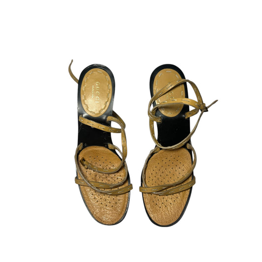 Vintage Gucci by Tom Ford SS 2002 wrap around bamboo heels/ 37