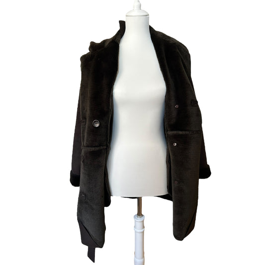 Vintage Balmain faux fur brown coat/ IT40 / S