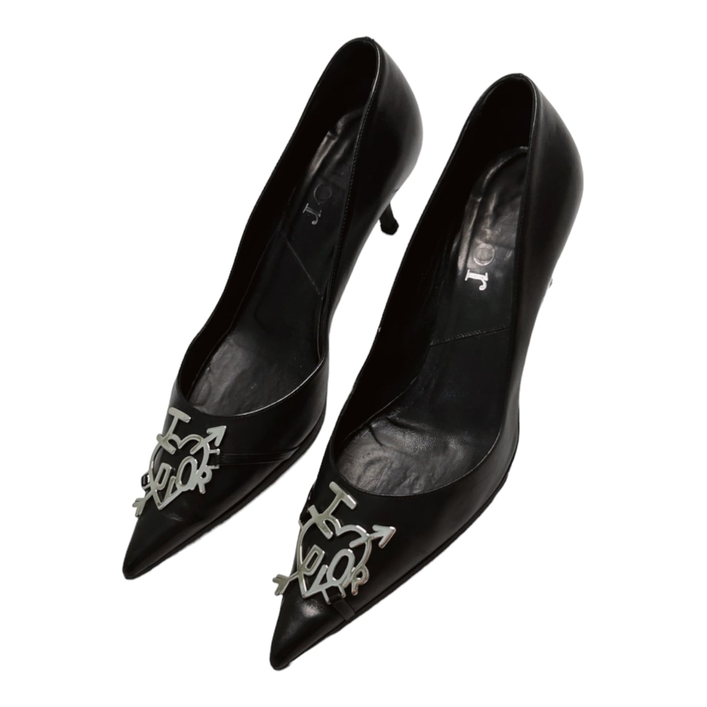 Vintage “I love Dior” by John Galliano 2004 black leather heels/37.5