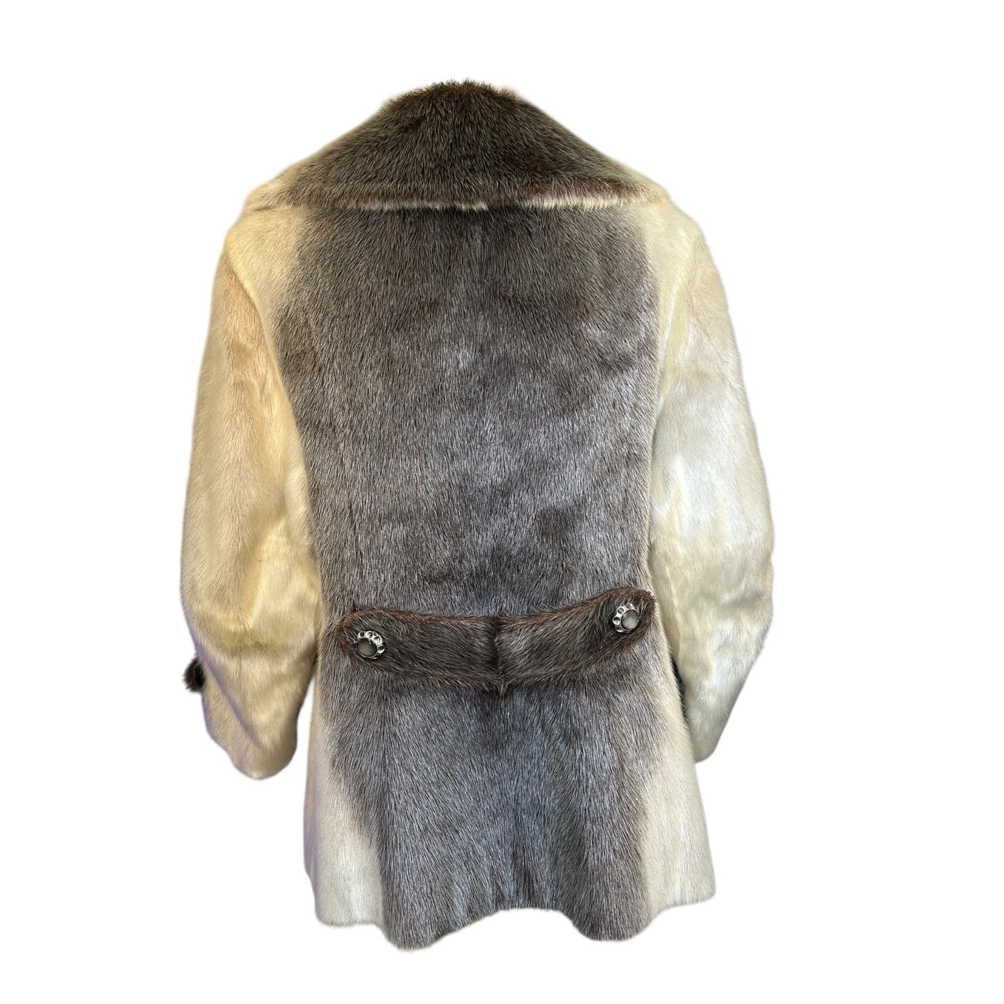 Vintage two tone ombré fur coat
