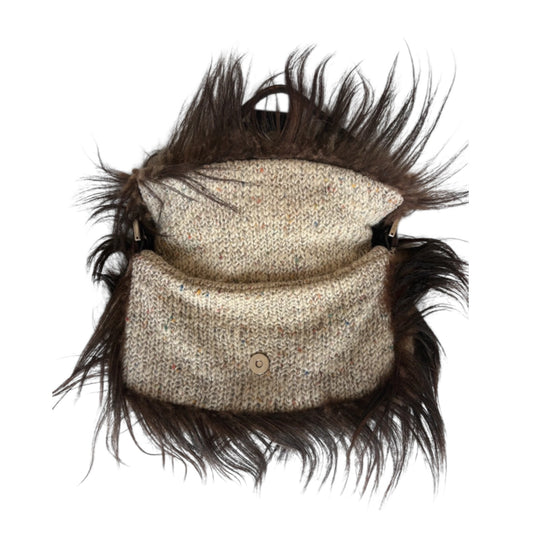 Fendi Baguette goat Fur Trim Wool Bag – Vintage Knit & Fur FF Logo Shoulder Bag