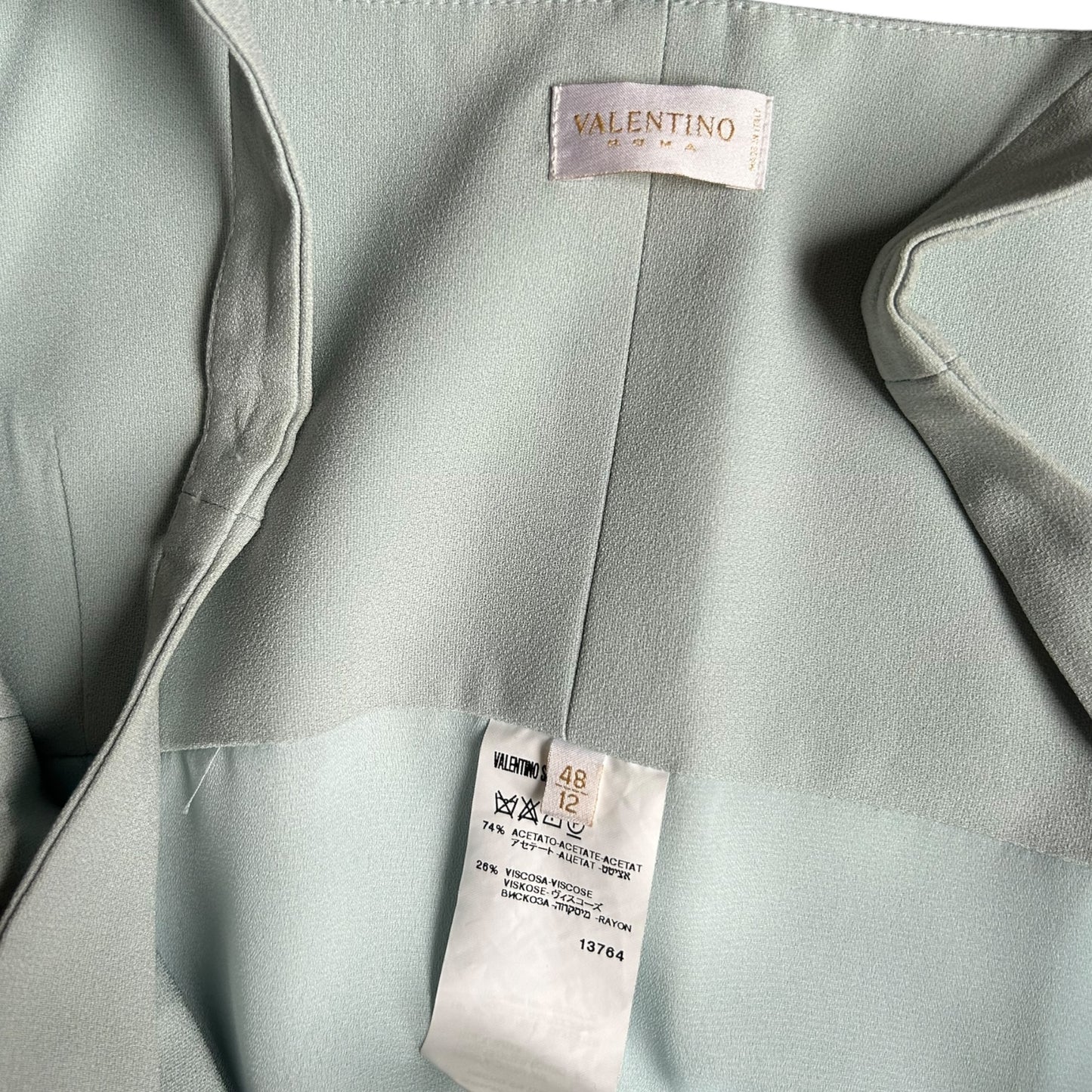 Valentino Roma Mint Green Silk Blend Top – Structured Sleeveless Designer Tank