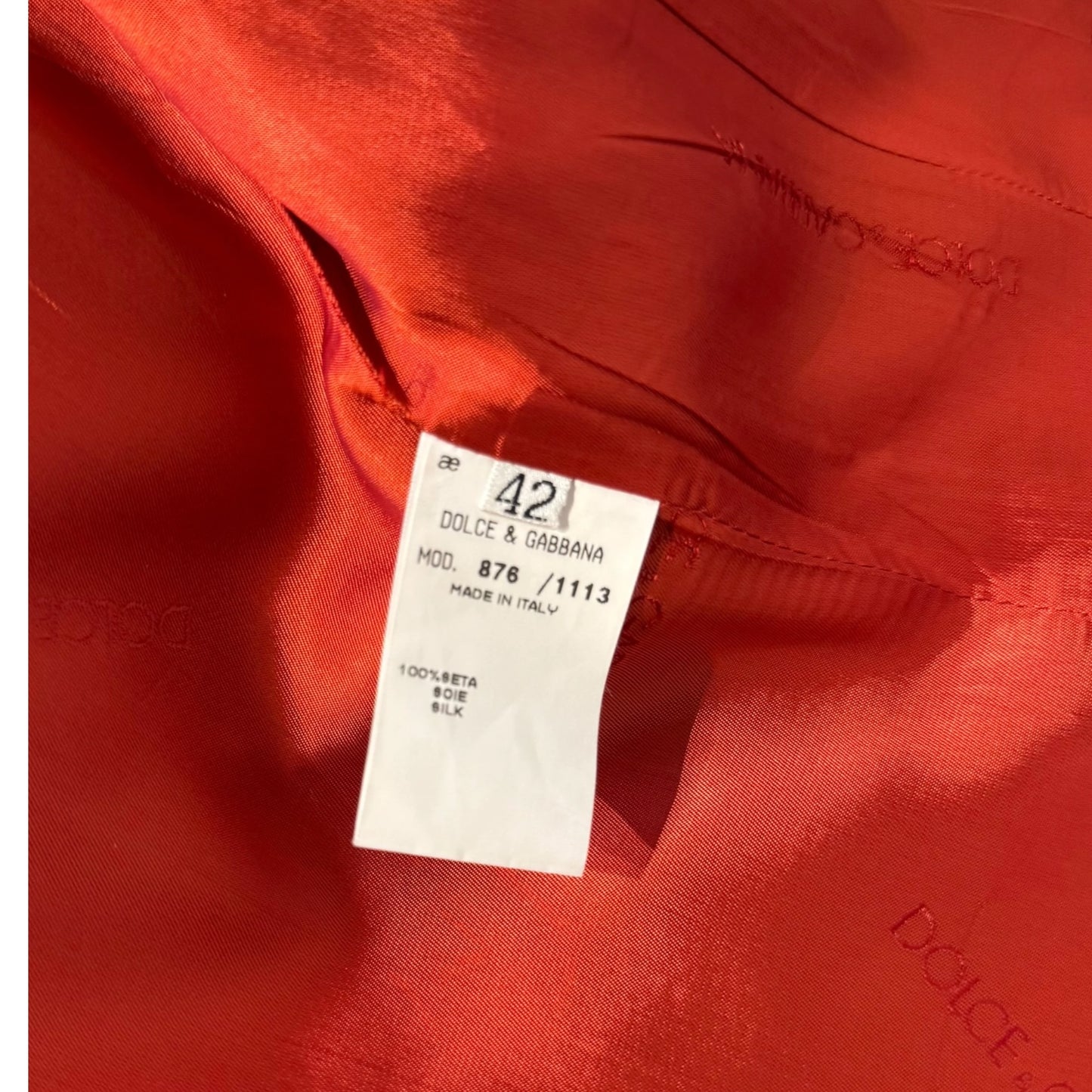 Vintage Dolce&Gabbana Vintage SS 1996 Runway red silk blazer