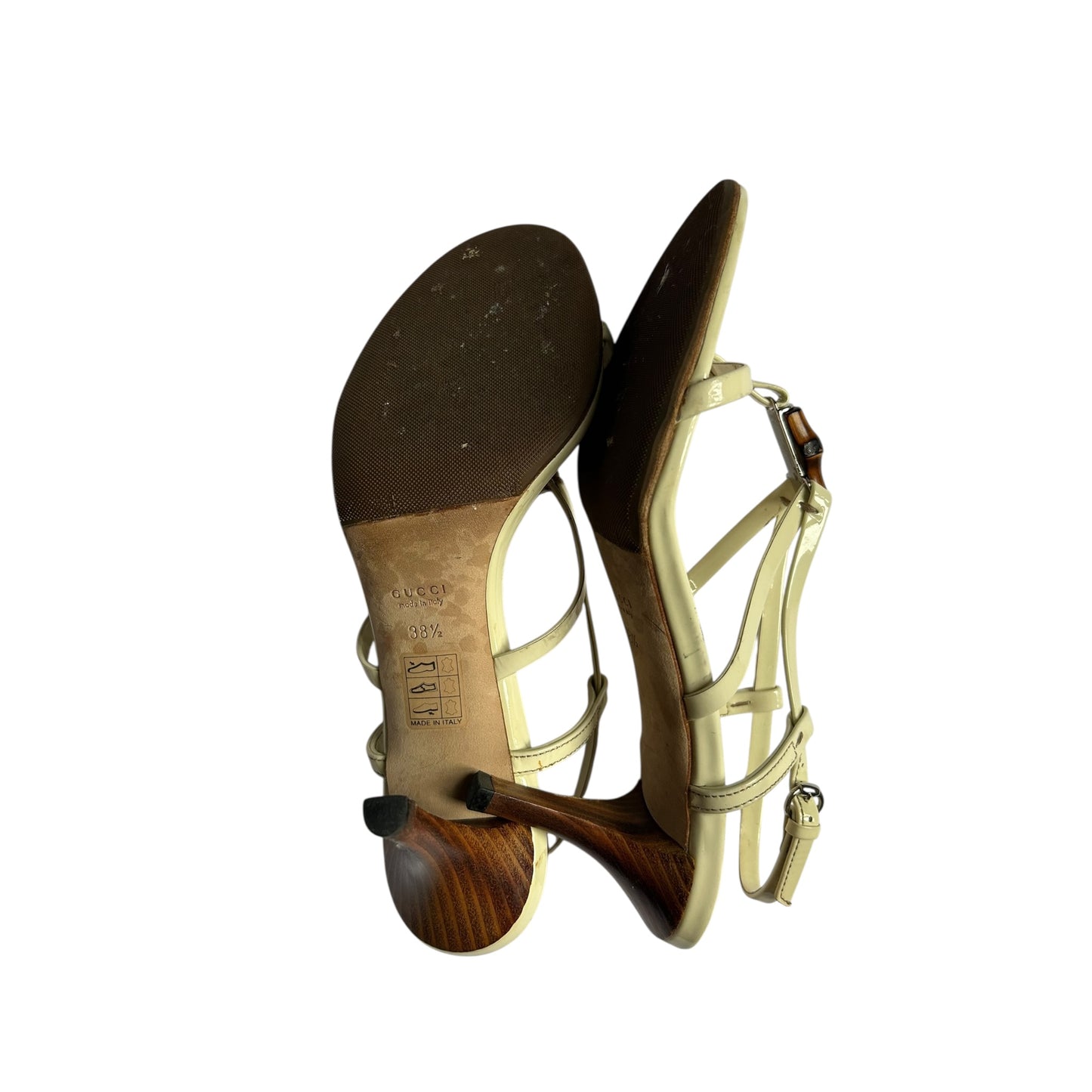 Gucci by Tom Ford cream bamboo sandal heels / 38.5