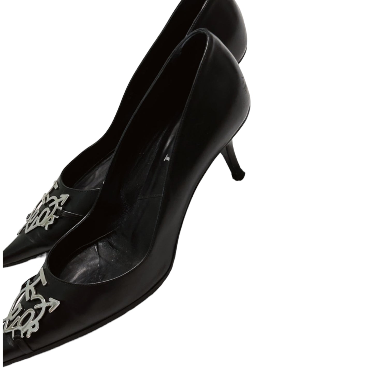 Vintage “I love Dior” by John Galliano 2004 black leather heels/37.5