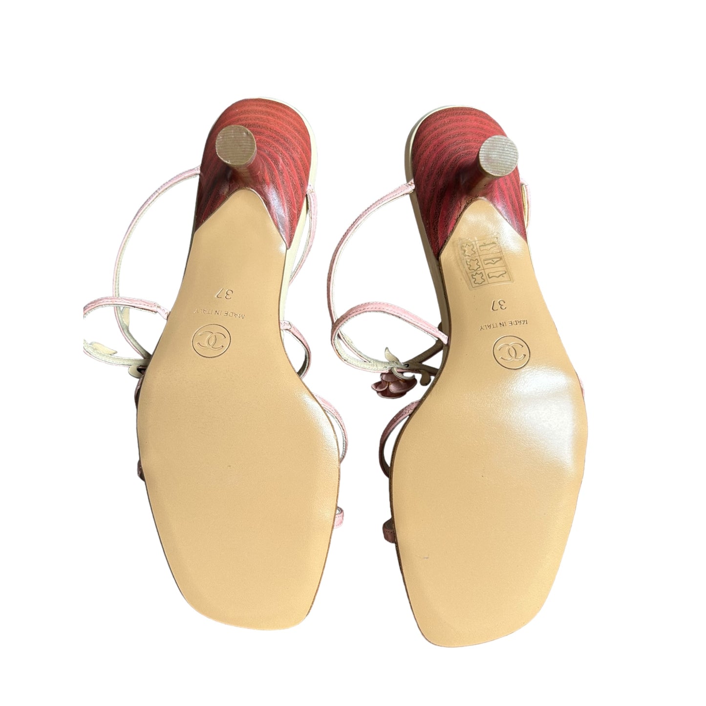 Vintage Chanel pink rosebud sandals by Karl Lagerfeld /37