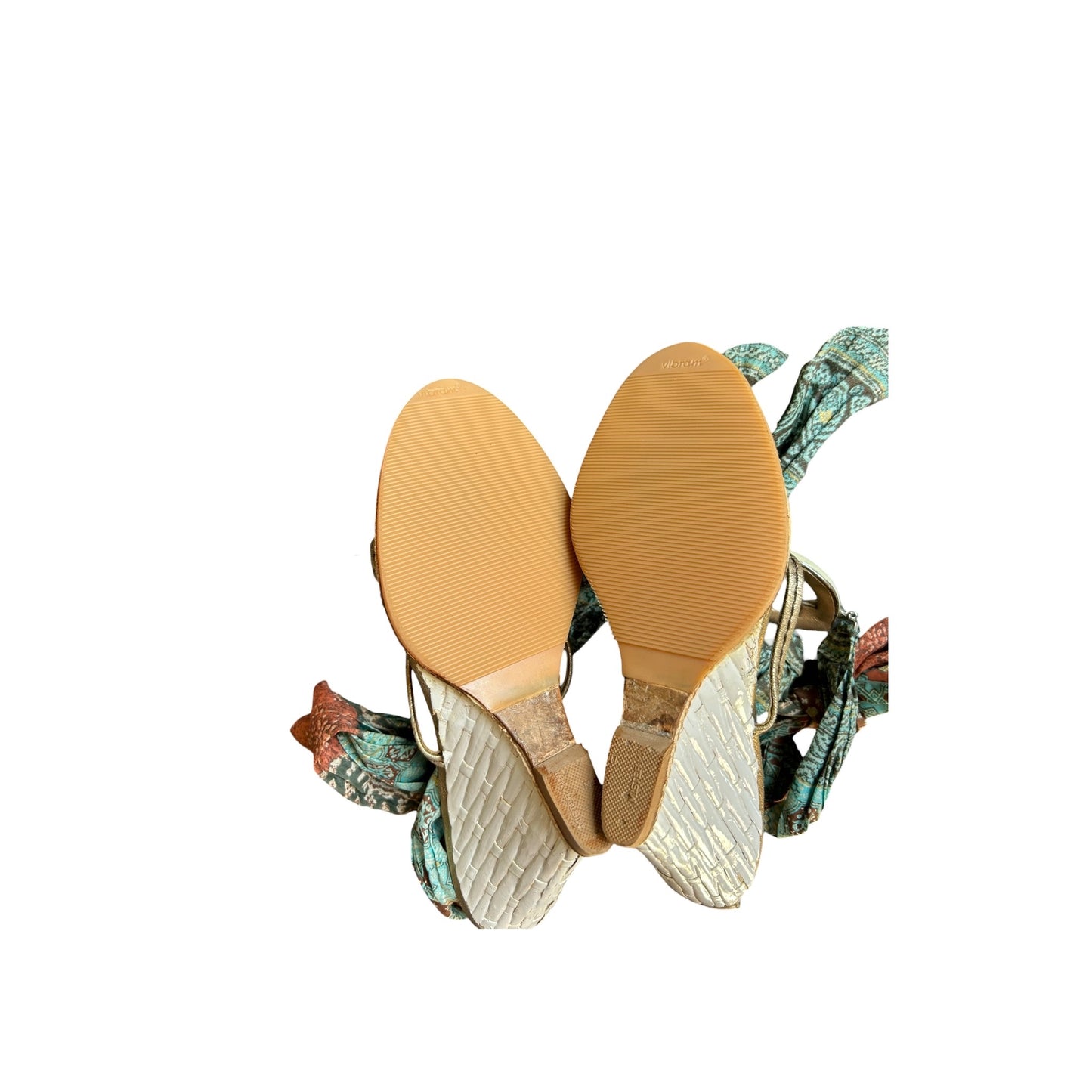 Vintage Zanotti multicolored wrap around crystal wedges / 37