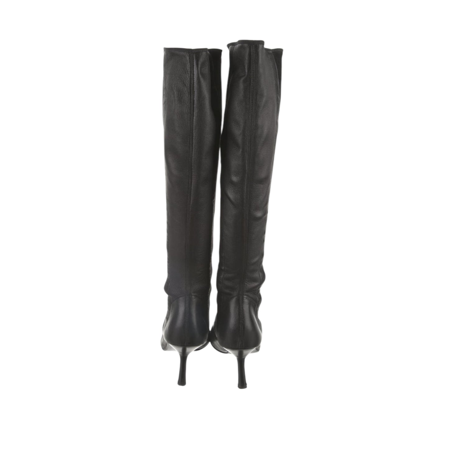 Vintage Chanel croc CC interlocking logo knee high black boots / 38