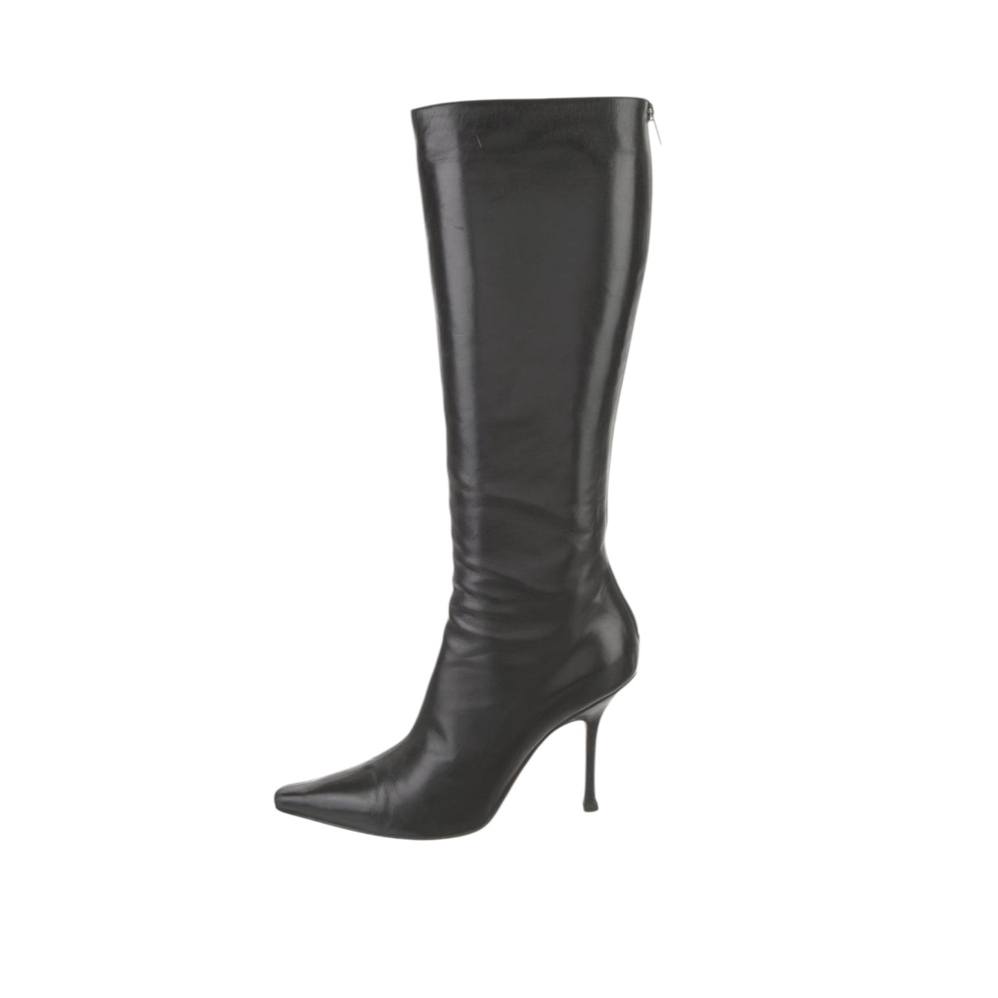 Vintage Jimmy Choo black leather knee boots as seen on Jennifer Aniston / 38.5