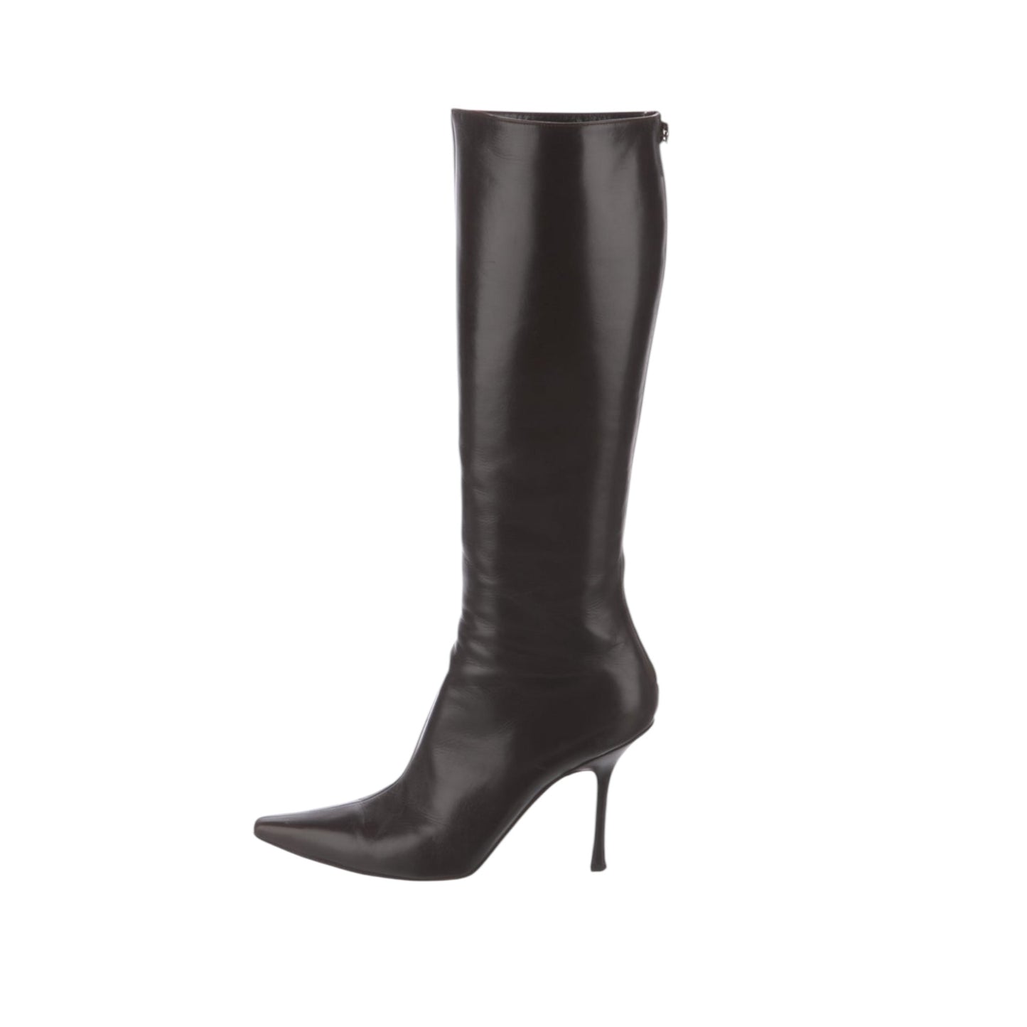 Vintage Jimmy Choo chocolate brown knee high boots as seen on Jennifer Aniston / 38.5