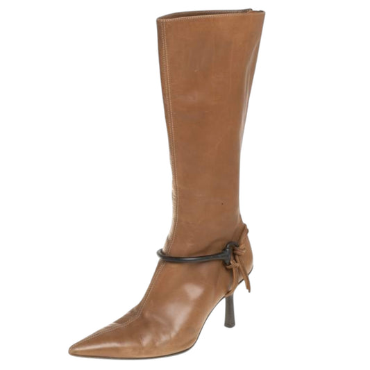 Vintage Gucci by Tom Ford AW99 horse-bit cognac boots / 37