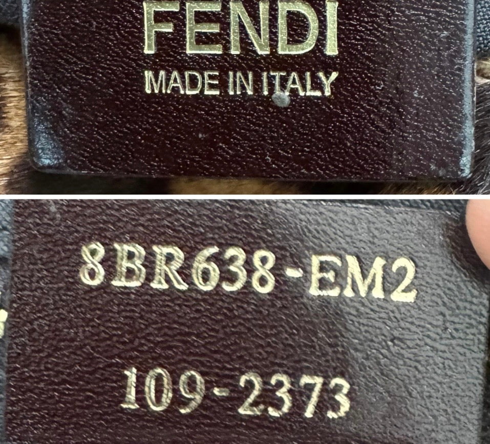 Vintage Fendi pony hair leo print Shoulder Bag baguette