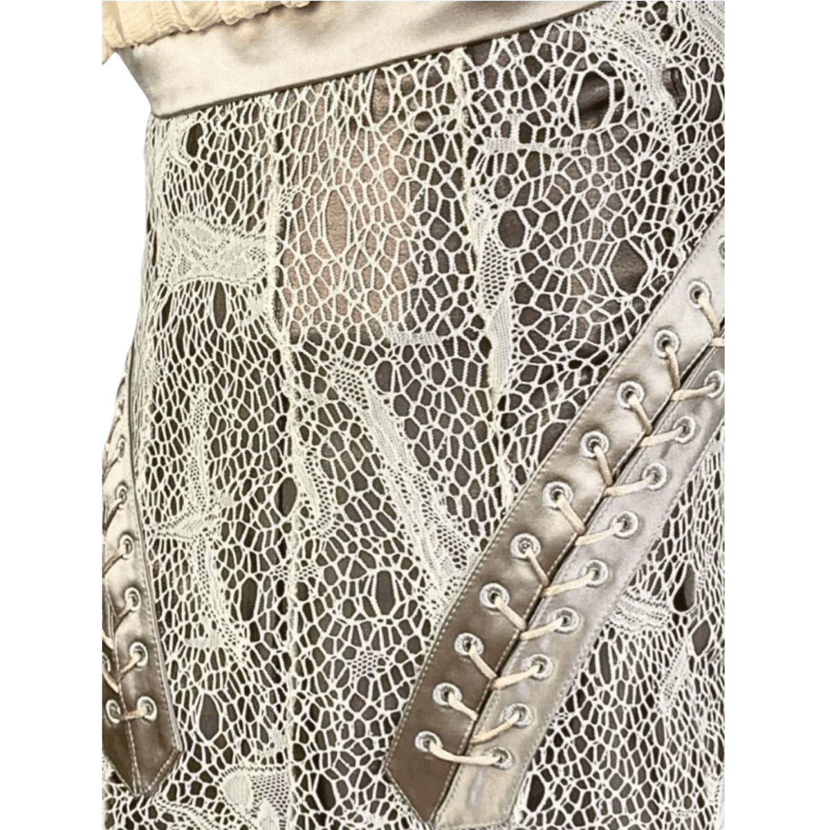 Alexander McQueen milkmaid style cocktail dress from the Autumn/Winter 2002"SUPERCALIFRAGILISTIC"