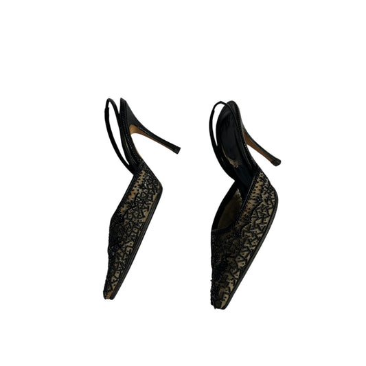 Vintage Rene Caovilla sequenced sling back heels / 38.5