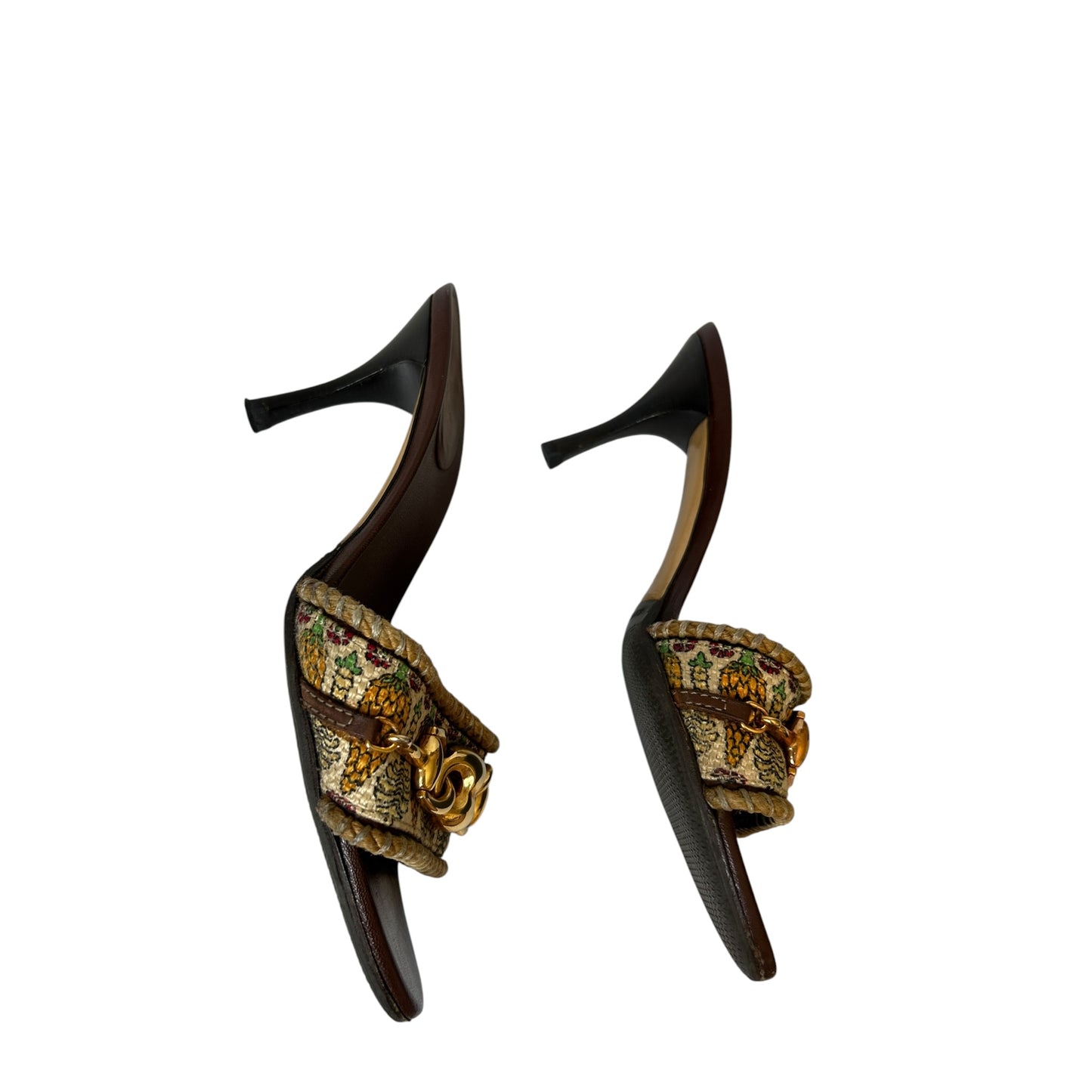 Vintage Gucci pineapple mule heels / 36.5