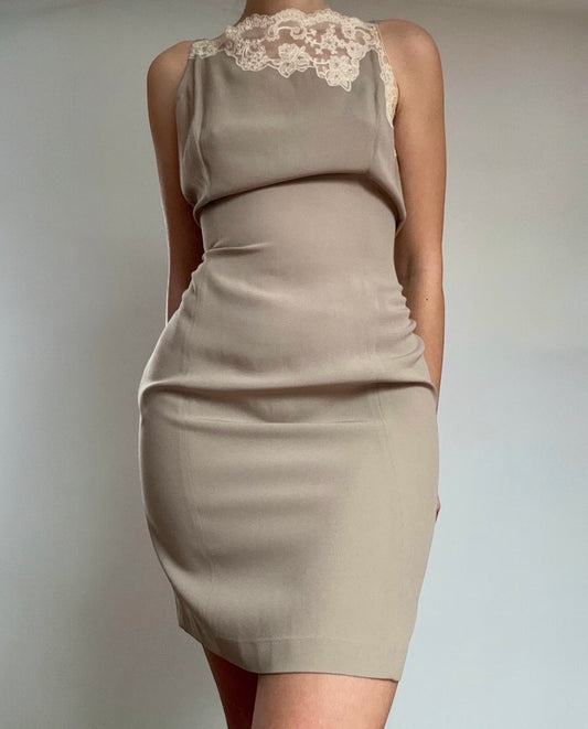 Vintage Blumarine gray lace dress / S