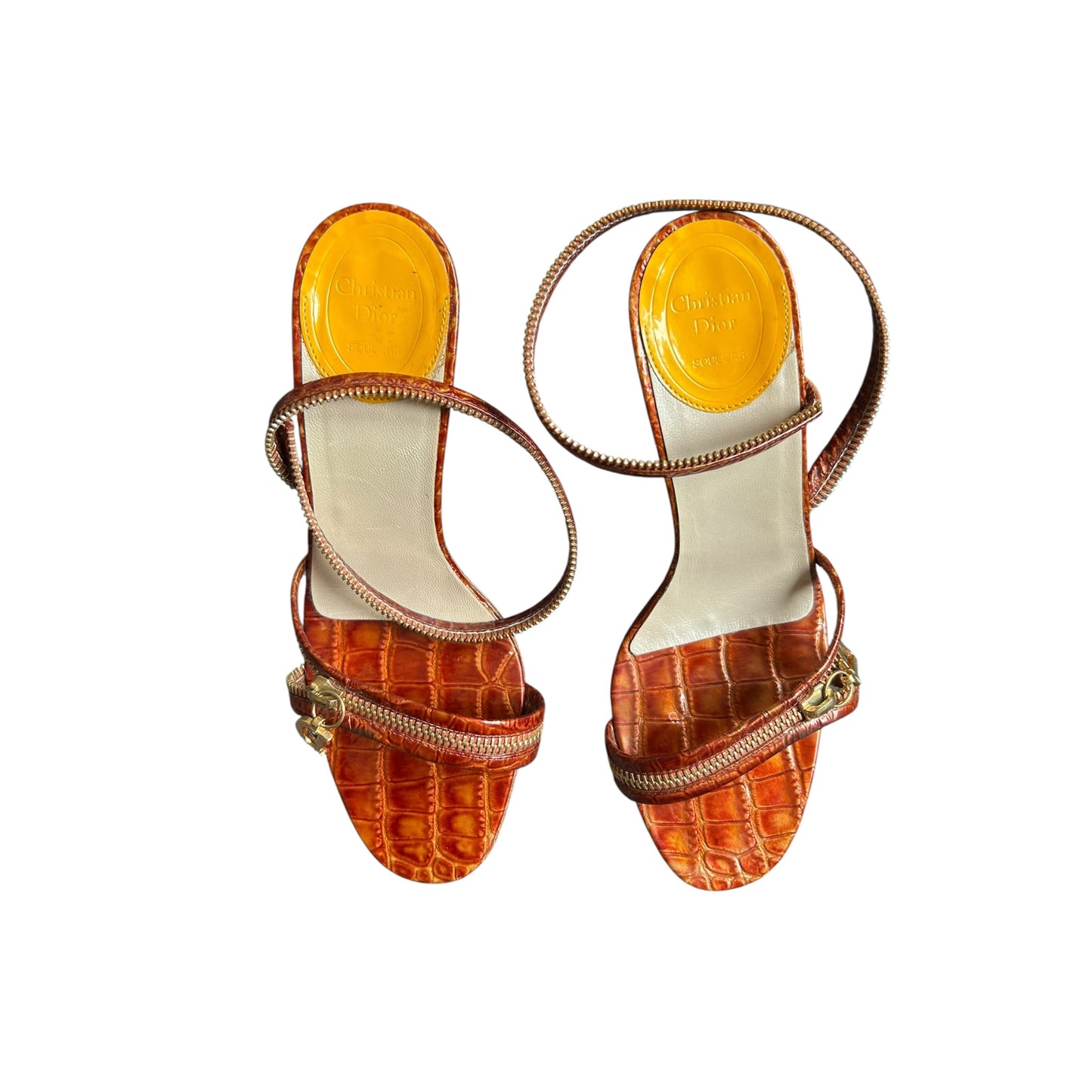 Vintage Dior SS01 croc patent heels by John Galliano / 36.5