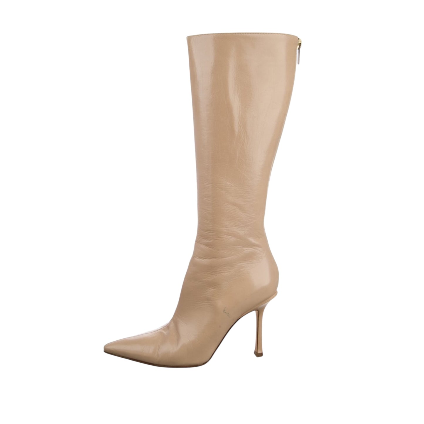 Vintage Rare Jimmy Choo peony cream knee high boots as seen on Jennifer Aniston / 38.5