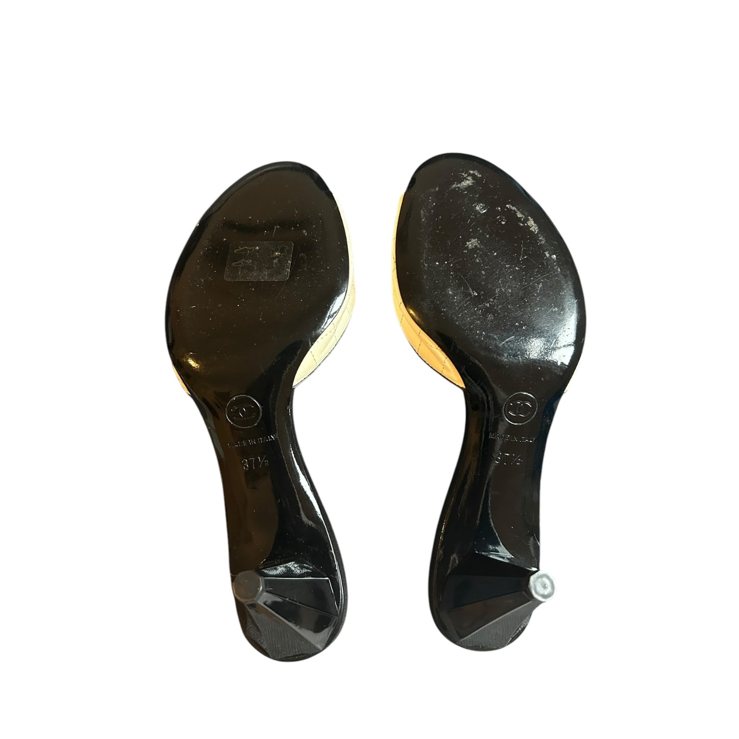 Vintage rare Chanel magnolia ivory mules / 37.5
