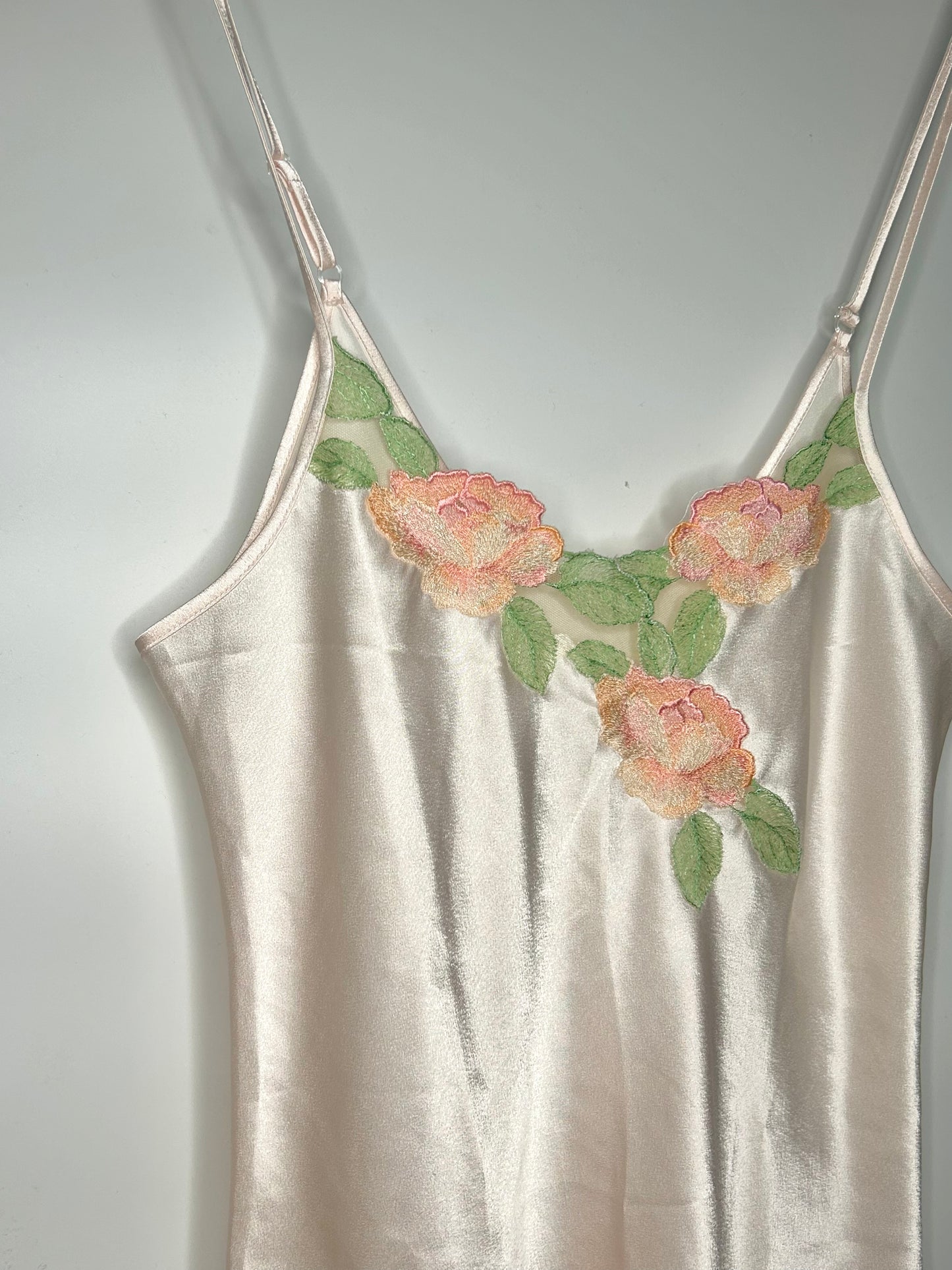 Vintage floral satin slip dress