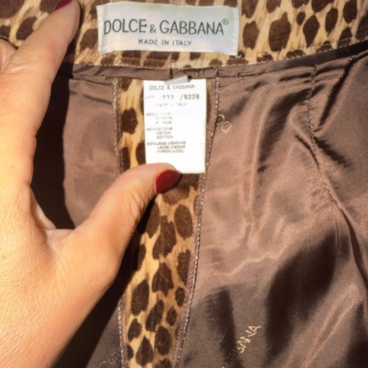 Vintage Dolce&Gabbana runway FW96 satin pants leo print
