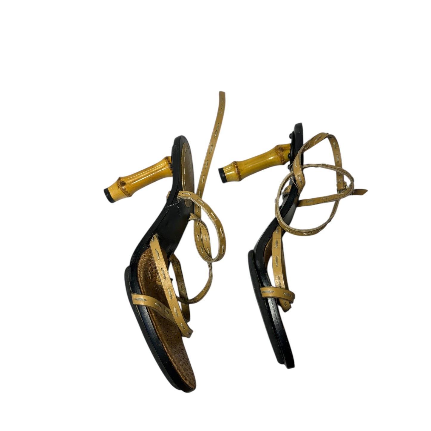 Vintage Gucci by Tom Ford SS 2002 wrap around bamboo heels/ 37
