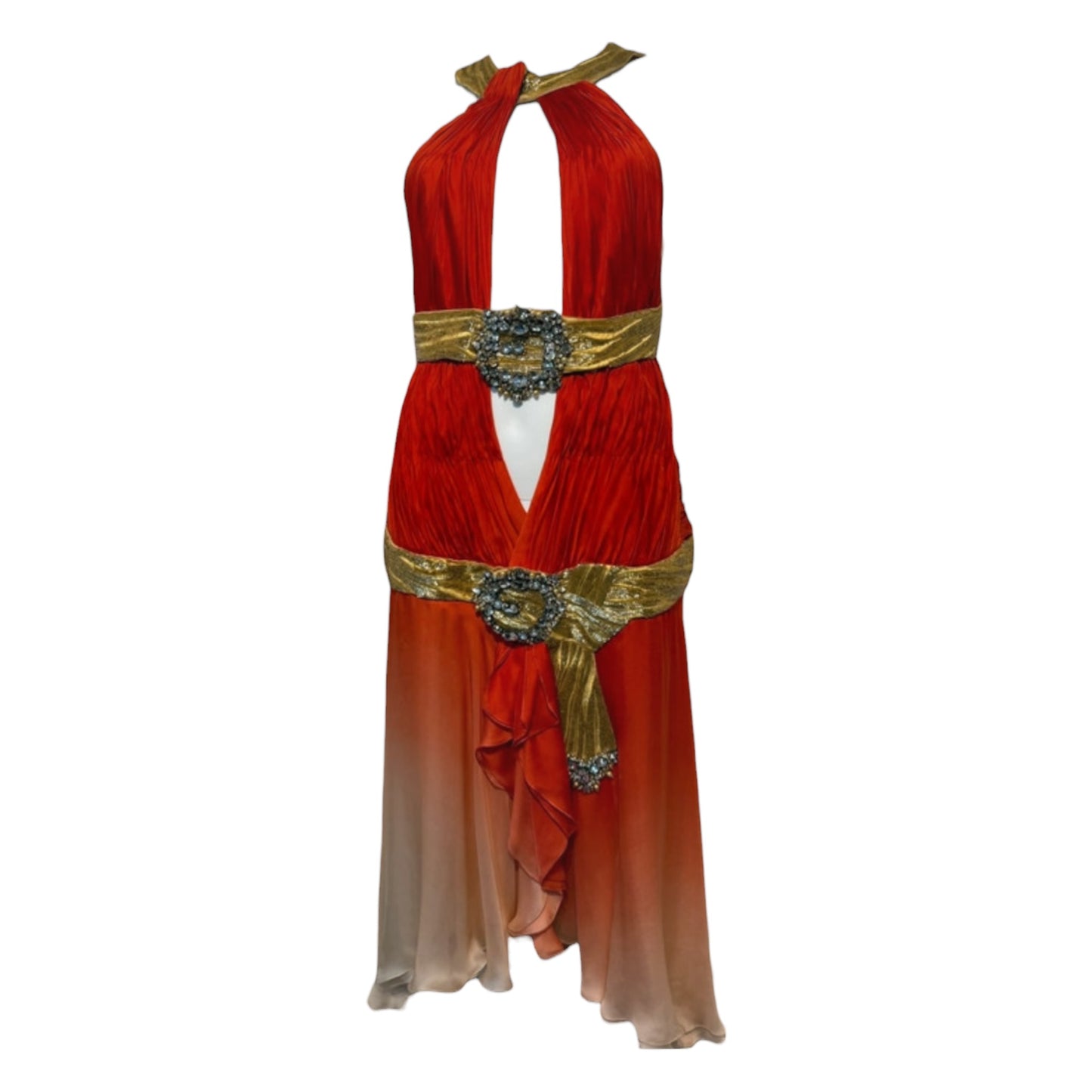 RENAL ONLY Vintage Roberto Cavalli SS 2006 Silk Runway Dress – Gemma Ward – Rare 2000s Designer Gown