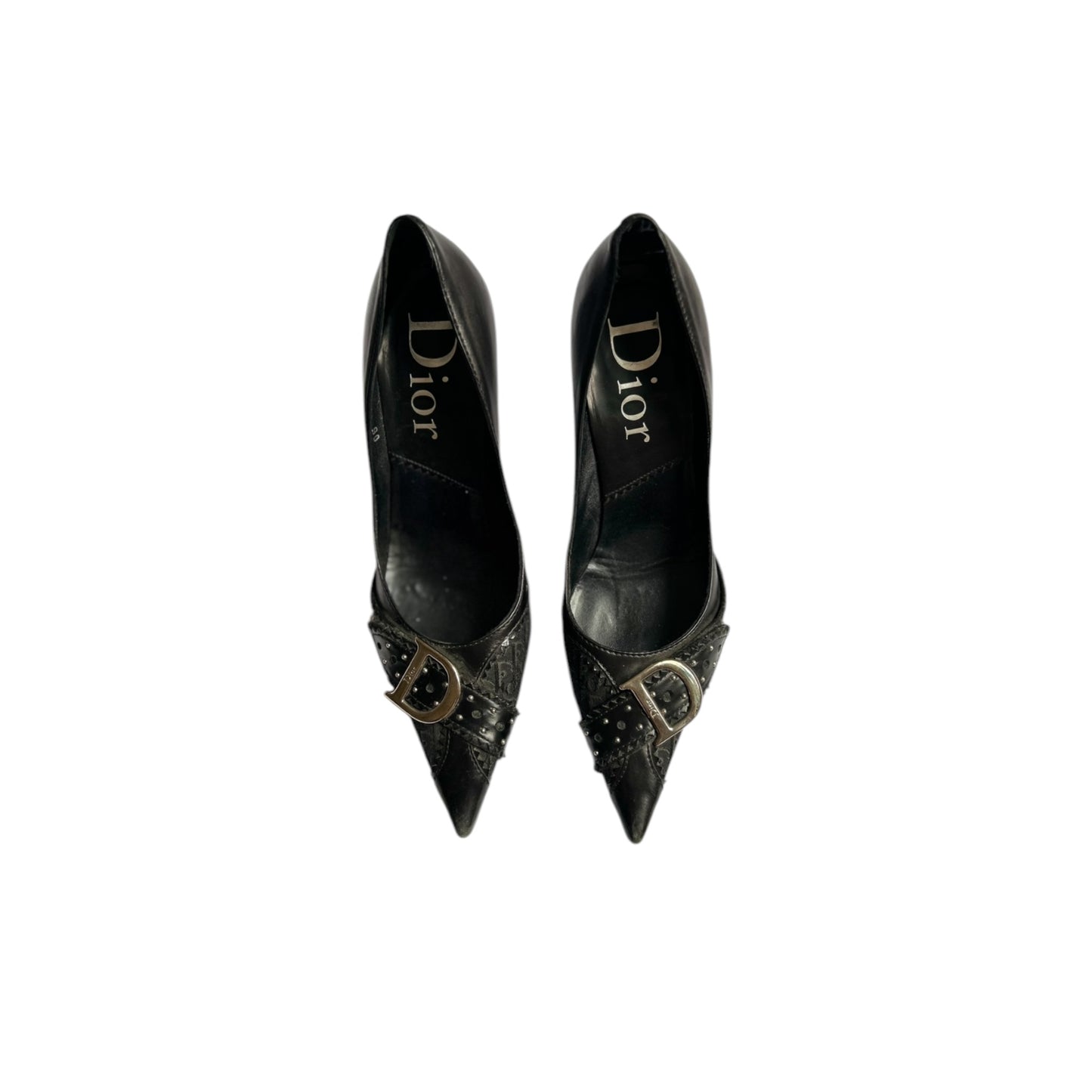 Vintage Dior Diorissimo black leather heels by John Galliano / 37.5