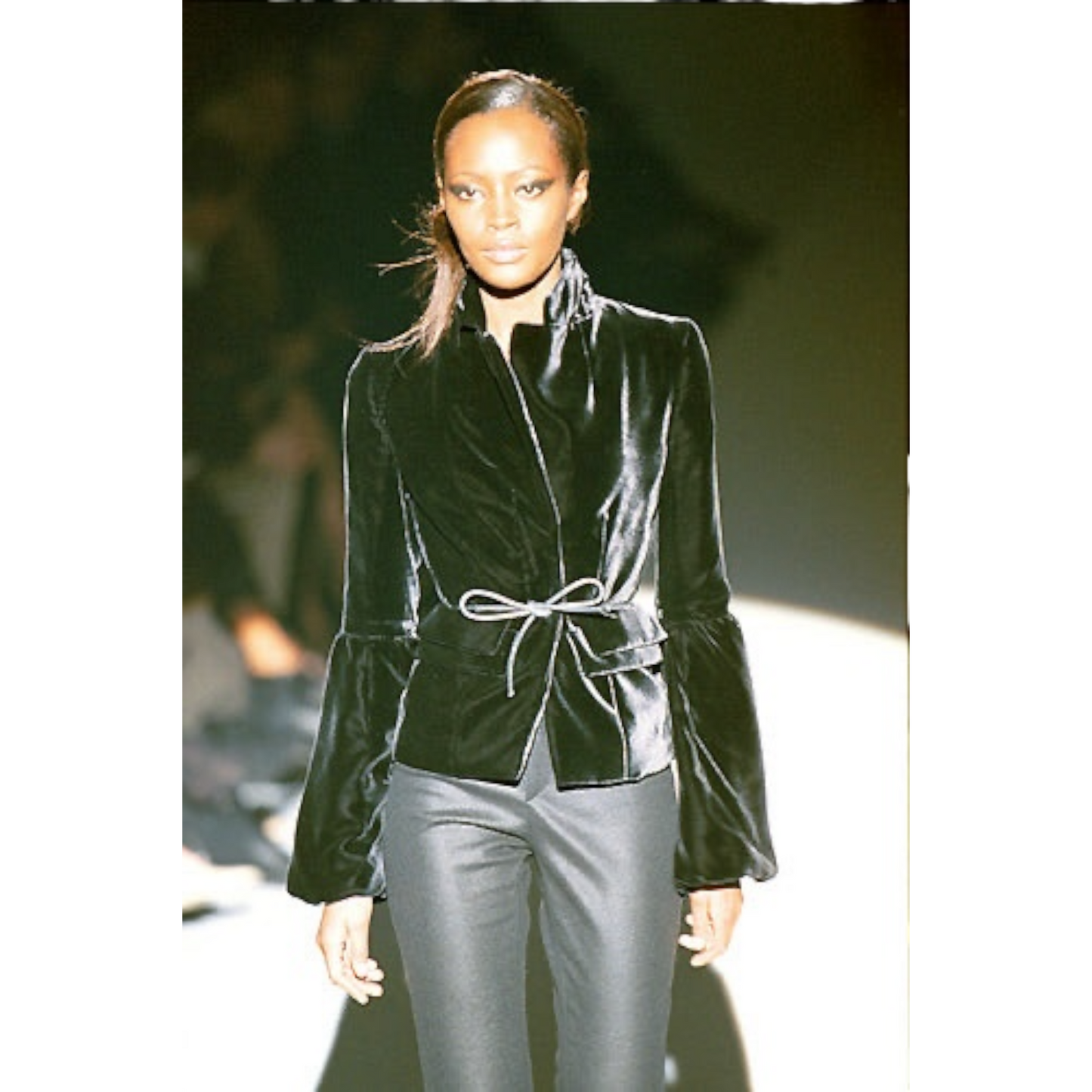Vintage Gucci FW1999 by Tom ford runway jacket velour black jacket