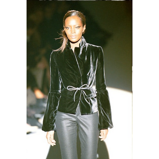 Vintage Gucci FW1999 by Tom ford runway jacket velour black jacket