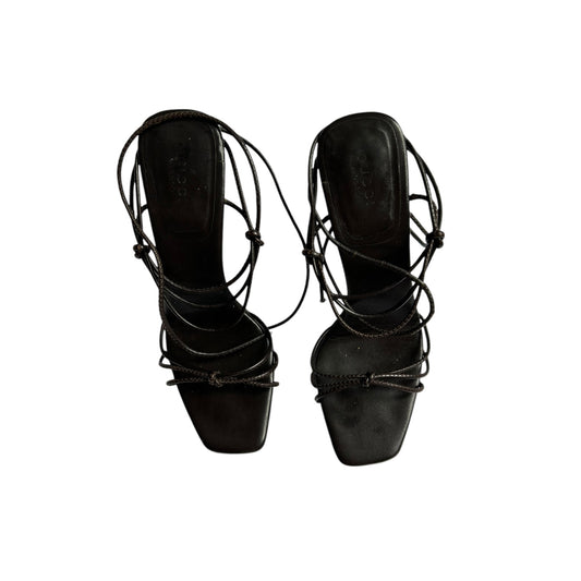 Vintage Gucci by Tom Ford bamboo brown wrap around heels / 38